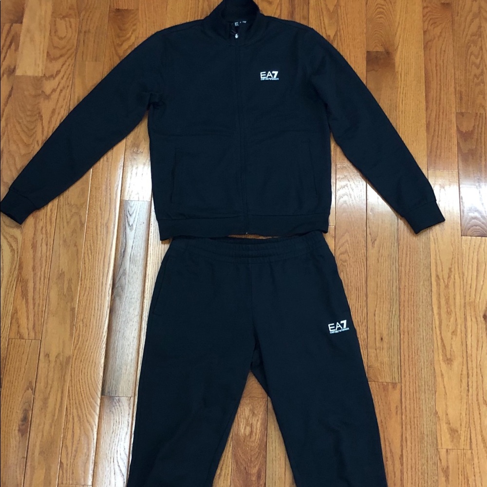 Armani EA7 Train Core logo zip tracksuit black